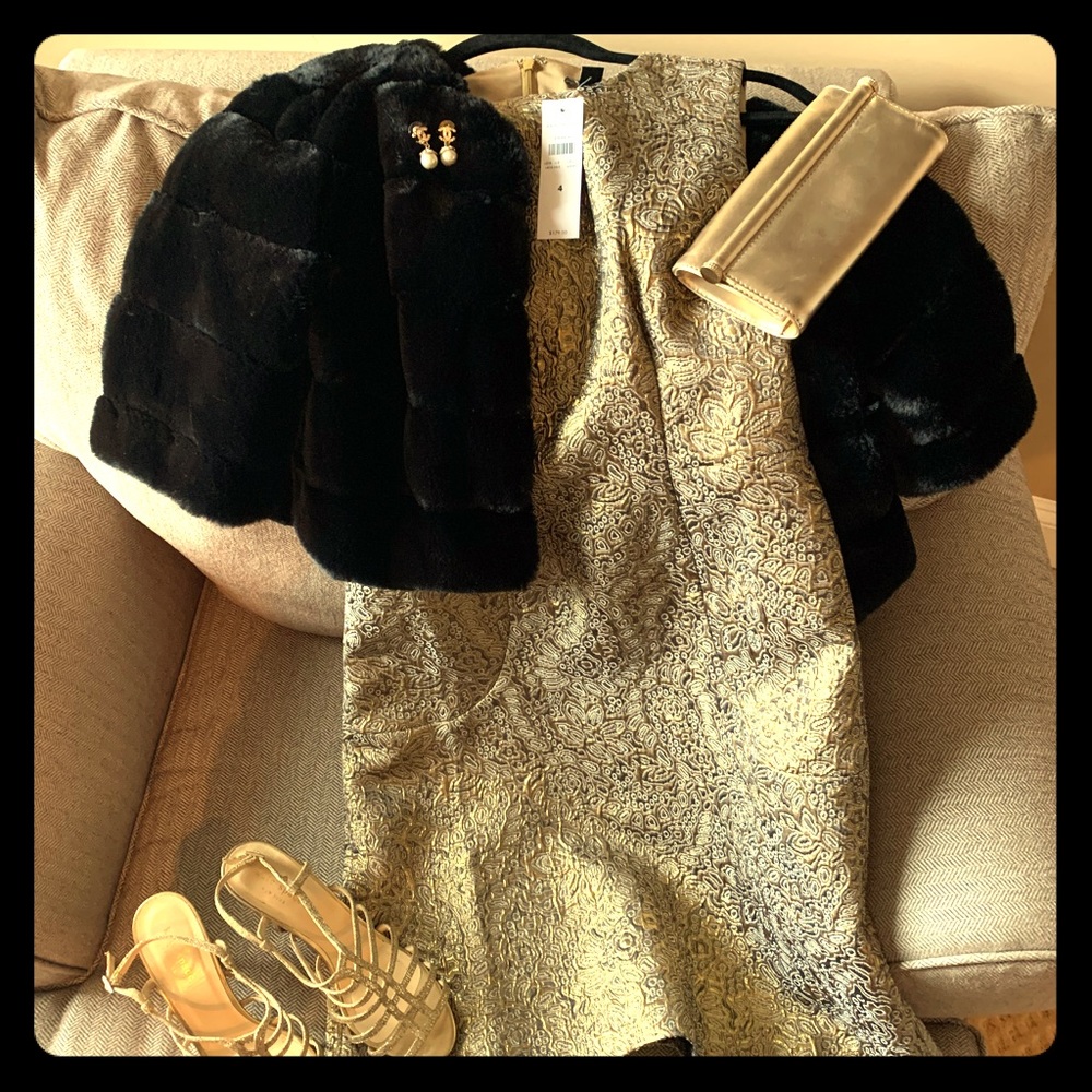 Gold  Brocade Dress